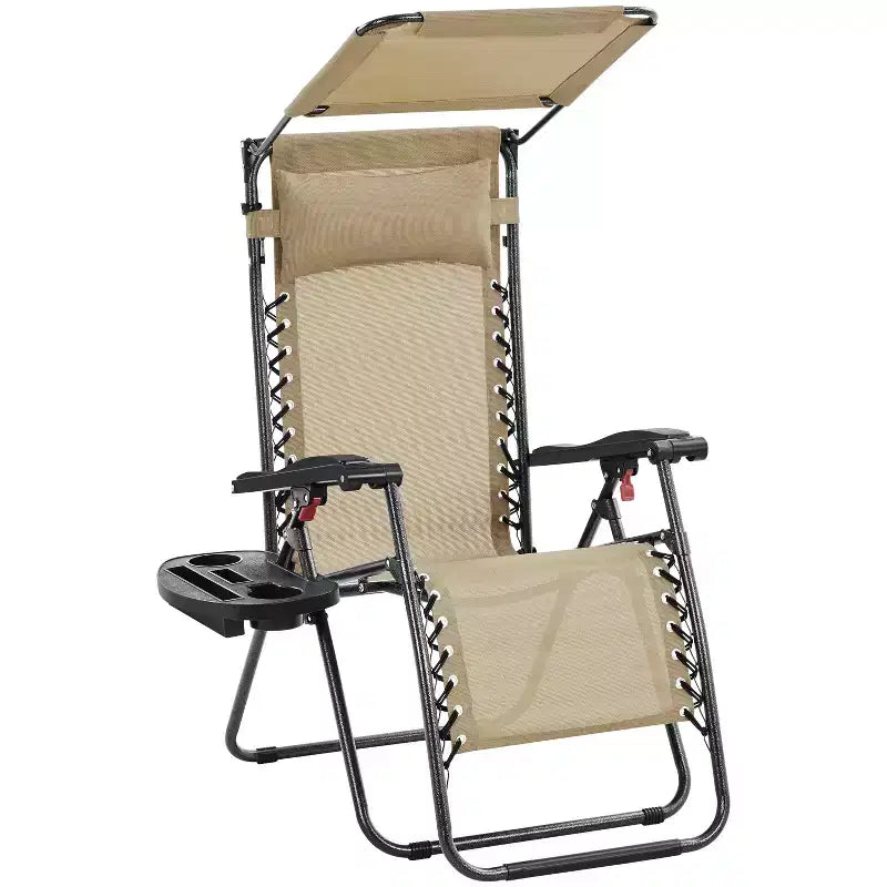 Yaheetech 26in Outdoor Patio Zero Gravity Chair with Cupholder/Pillow