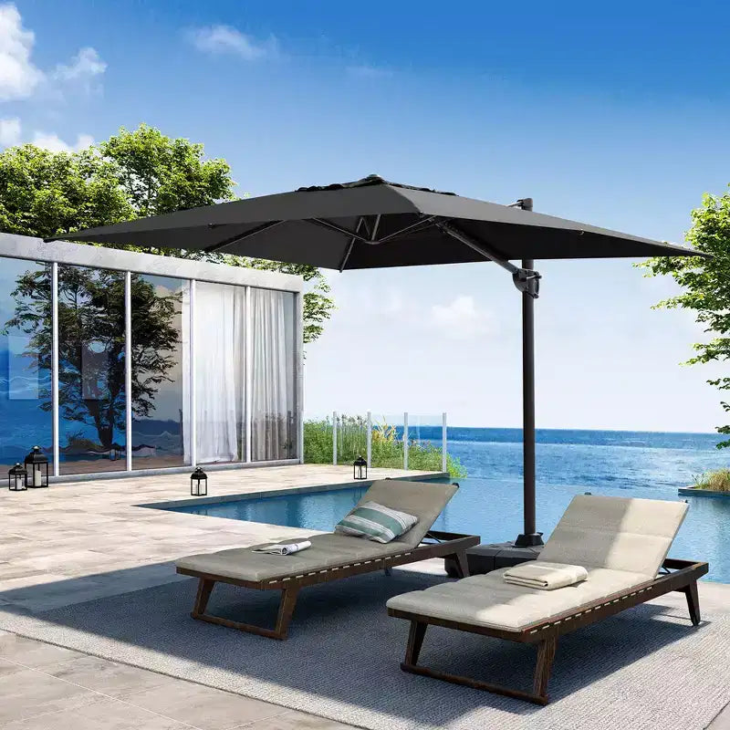 Parasol déporté inclinable 1 niveau sans base