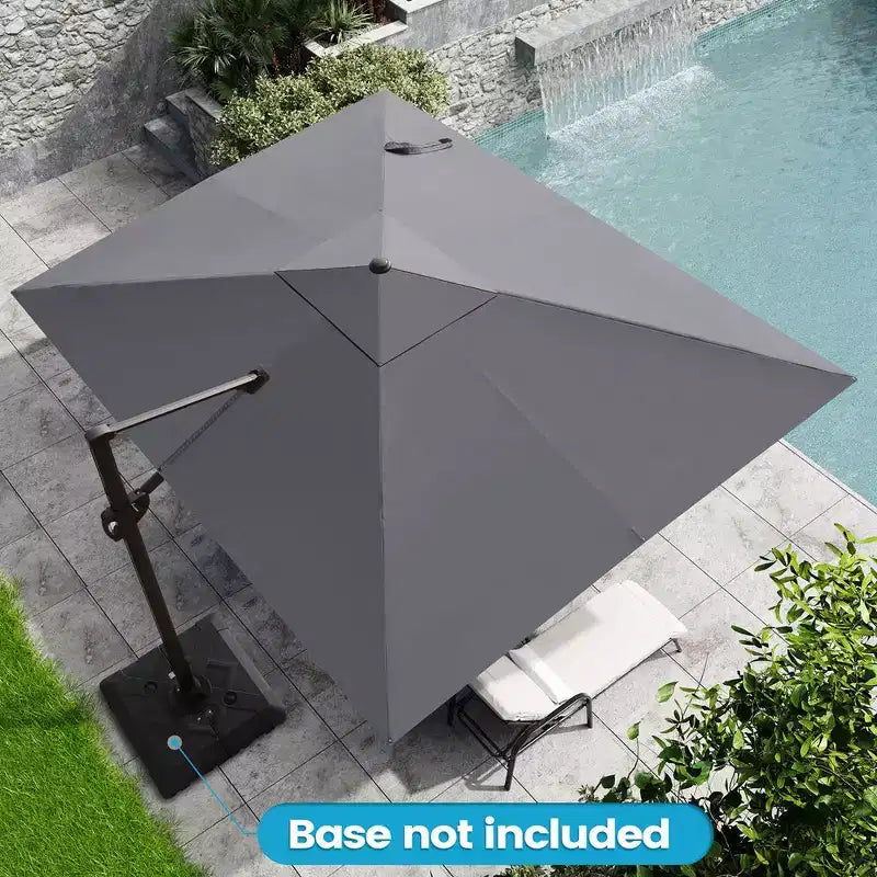 Parasol déporté inclinable 1 niveau sans base