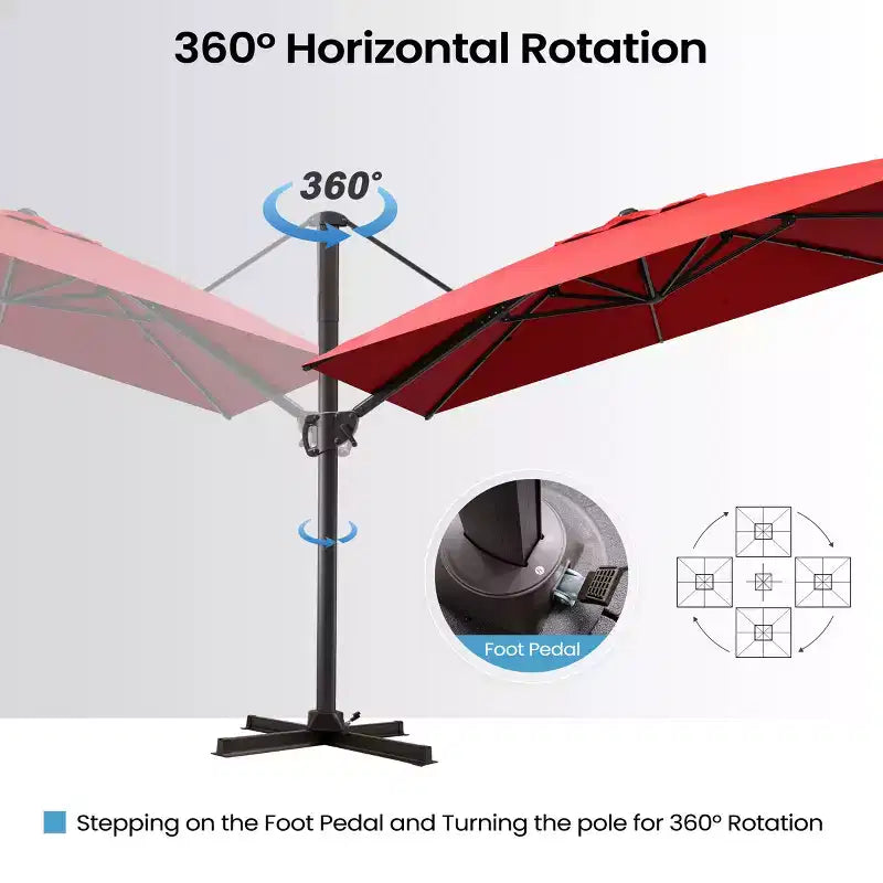 Parasol déporté inclinable 1 niveau sans base