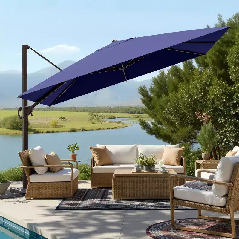 Parasol déporté inclinable 1 niveau sans base
