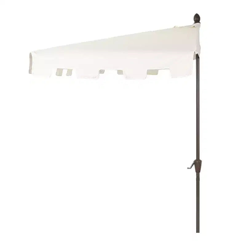Parasol de terrasse rectangulaire demi-marché classique Mid-Century avec manivelle