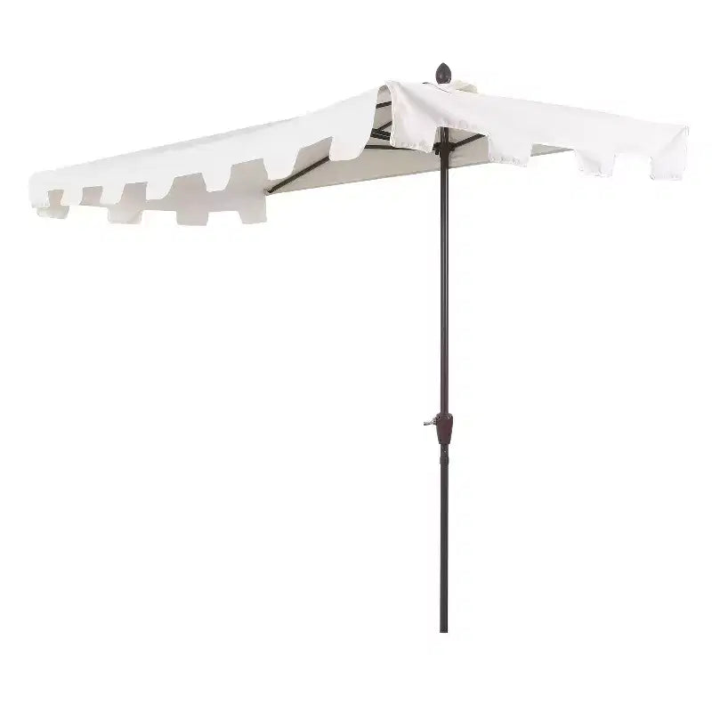 Parasol de terrasse rectangulaire demi-marché classique Mid-Century avec manivelle