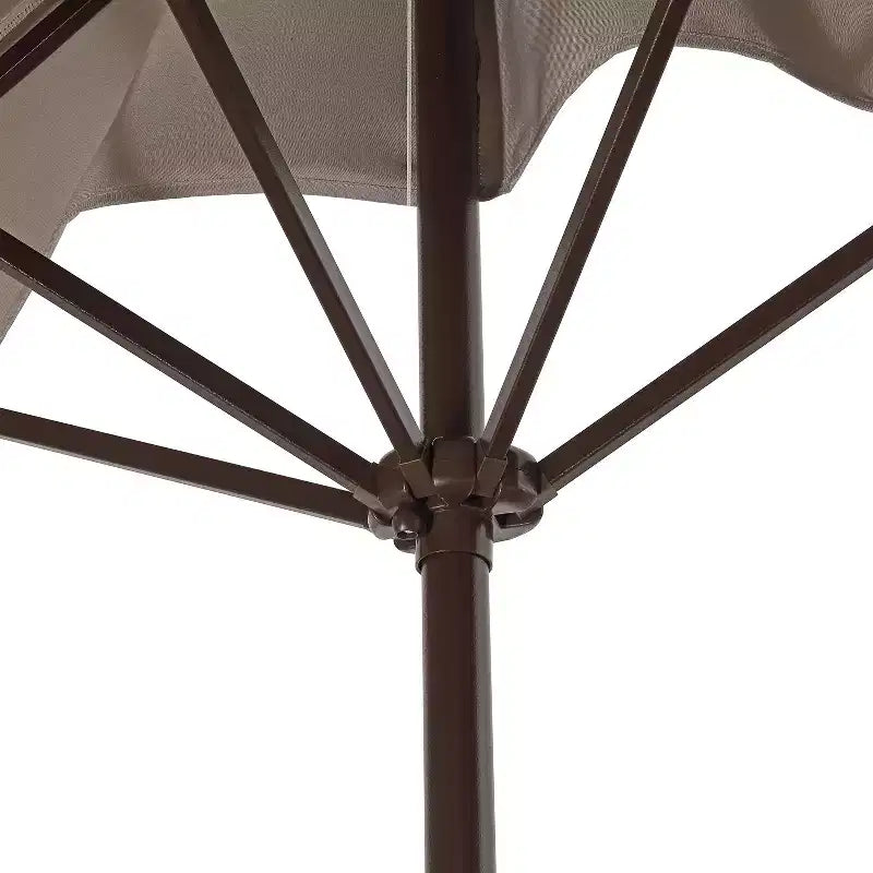 Parasol de terrasse rectangulaire demi-marché classique Mid-Century avec manivelle