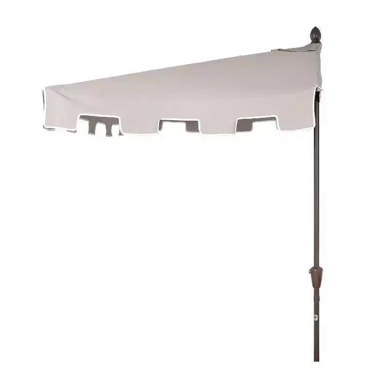 Parasol de terrasse rectangulaire demi-marché classique Mid-Century avec manivelle
