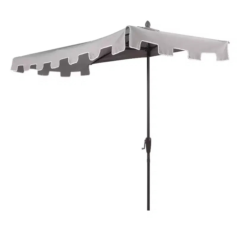 Parasol de terrasse rectangulaire demi-marché classique Mid-Century avec manivelle