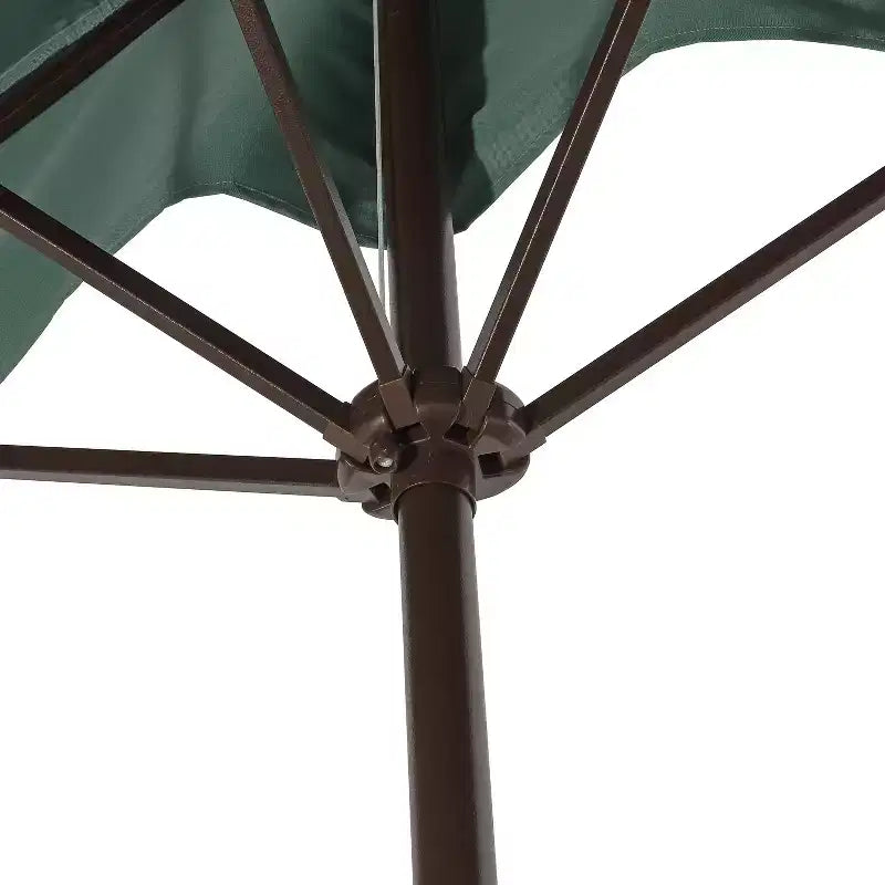 Parasol de terrasse rectangulaire demi-marché classique Mid-Century avec manivelle