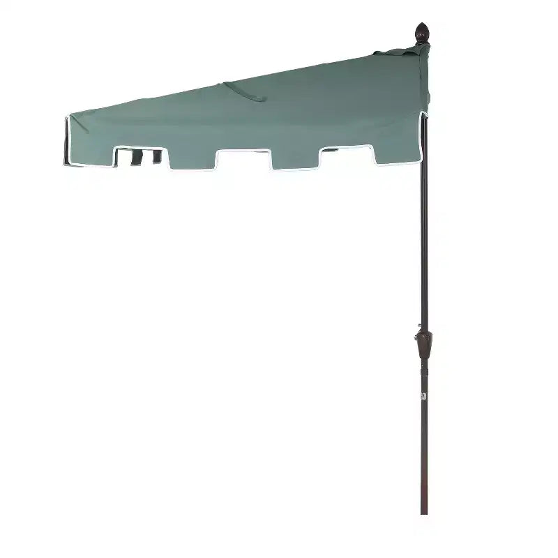 Parasol de terrasse rectangulaire demi-marché classique Mid-Century avec manivelle