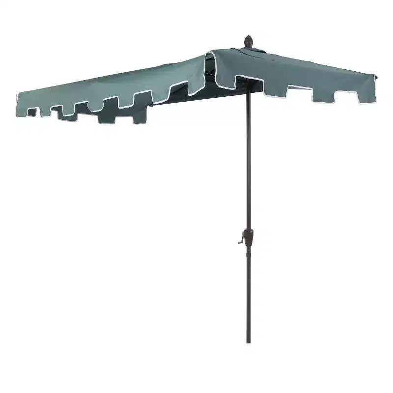 Parasol de terrasse rectangulaire demi-marché classique Mid-Century avec manivelle