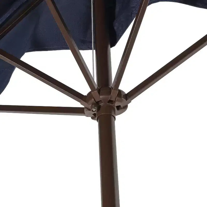 Parasol de terrasse rectangulaire demi-marché classique Mid-Century avec manivelle
