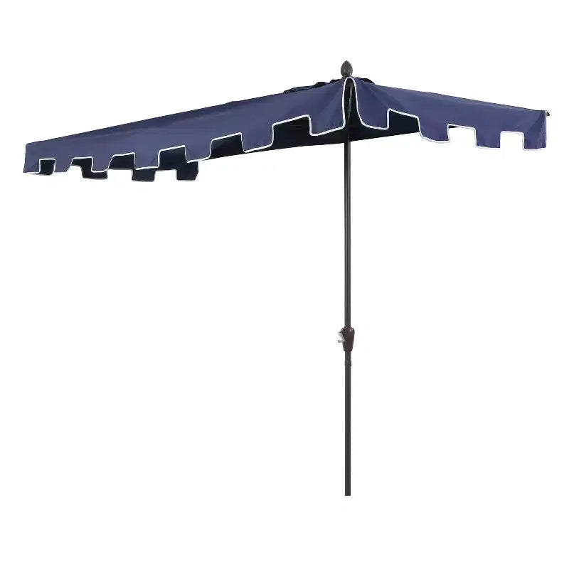 Parasol de terrasse rectangulaire demi-marché classique Mid-Century avec manivelle